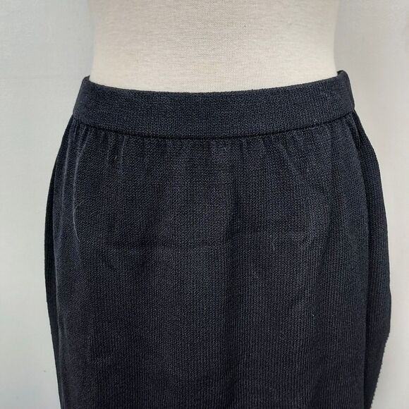 ST. JOHN Basics Santana Knit Skirt Black Minimalist Career Straight Size 14 - Picture 3 of 11